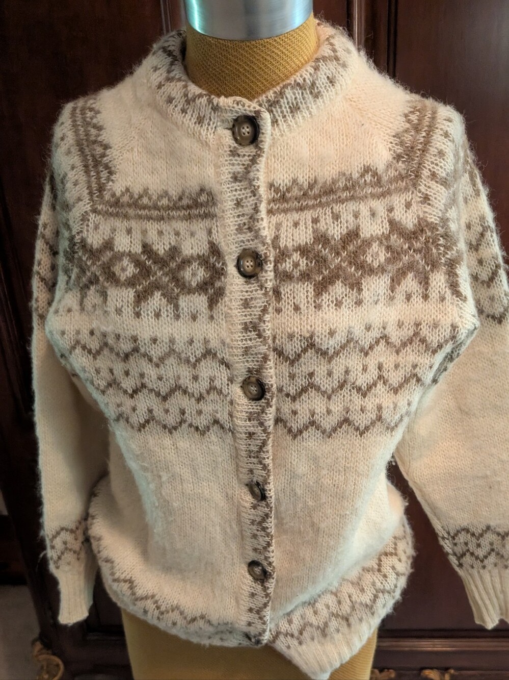 Alafoss Iceland 100% Wool Sweater Cardigan Small Icelandic